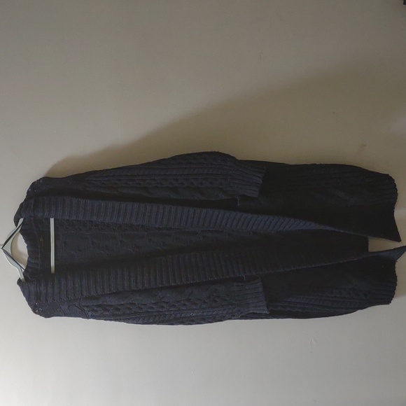Black Tape_ Women's Plus Trendy Midi Cable-Knit Cardigan Charcoal Size 2X - Picture 1 of 4
